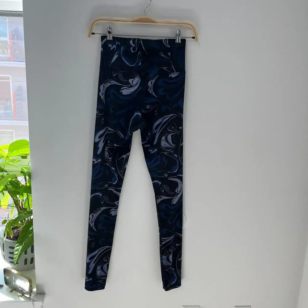 Athleta Elation Blue Velvet Print Leggings Size XXS
